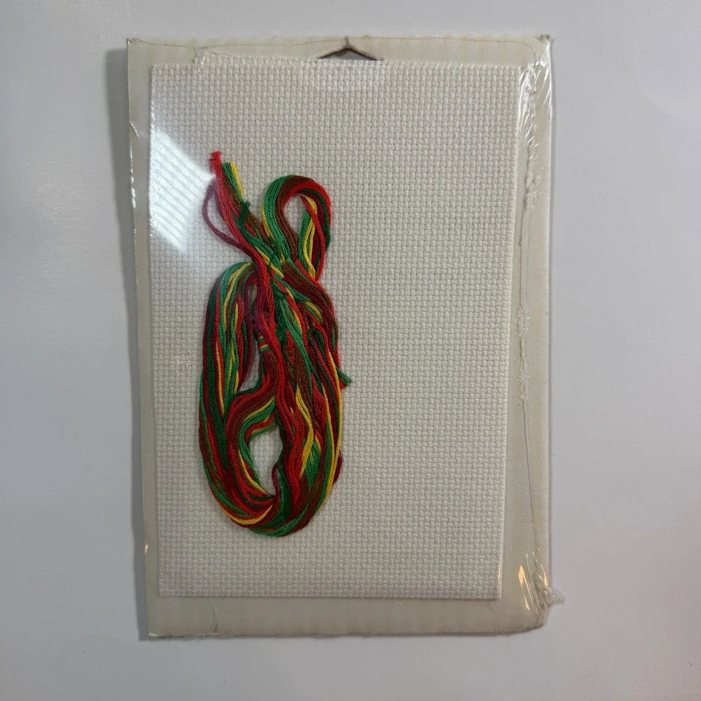 Vintage WonderArt Berries 'n Cream Counted Cross Stitch Kit 5833 5x7